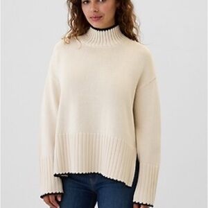 Women's Cream Turtleneck Sweater